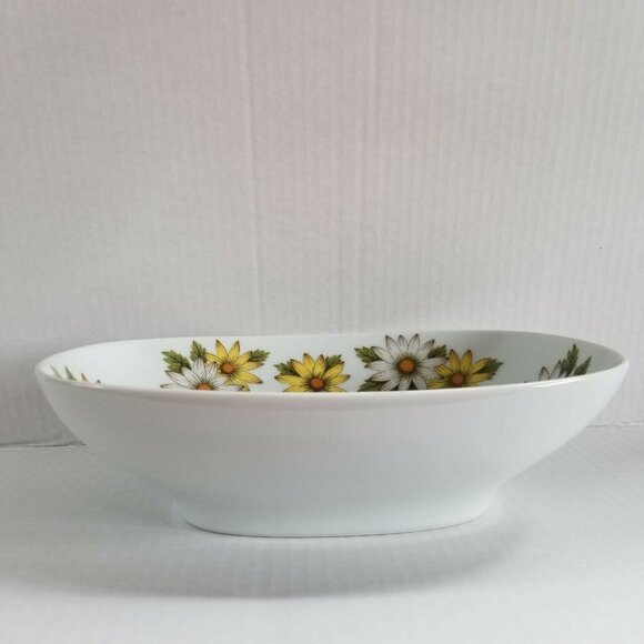 NORITAKE Bowl Yellow White Floral Serving dish rectangle 6730 MARGUERITE 10"x7" - Picture 2 of 6